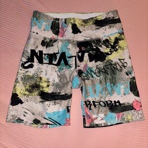 Calvin Klein Performance Graffiti Print Bike Shorts Size Medium
